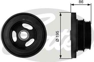 GATES-AU TVD1019 - Belt Pulley, crankshaft autospares.lv