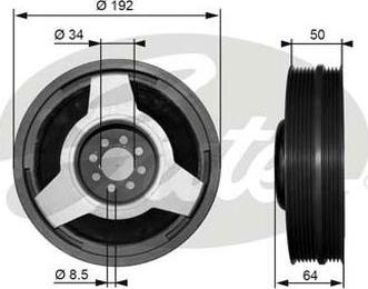 GATES-AU TVD1030 - Belt Pulley, crankshaft autospares.lv