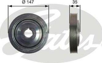 GATES-AU TVD1101 - Belt Pulley, crankshaft autospares.lv