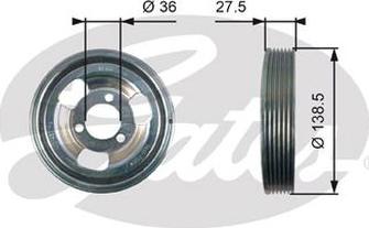 GATES-AU TVD1117 - Belt Pulley, crankshaft autospares.lv