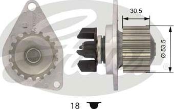 GATES-AU WP0056 - Water Pump autospares.lv