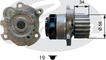 GATES-AU WP0062 - Water Pump autospares.lv