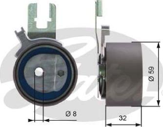 GATES-BR T43119 - Tensioner Pulley, timing belt autospares.lv