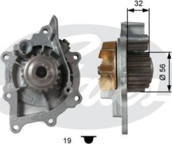 GATES-BR WP0090 - Water Pump autospares.lv