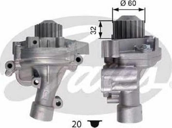 GATES-BR WP0080 - Water Pump autospares.lv