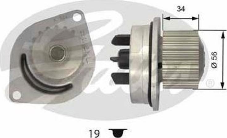 GATES-BR WP0038 - Water Pump autospares.lv