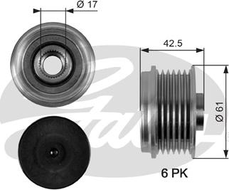 GATES-SEA OAP7043 - Pulley, alternator, freewheel clutch autospares.lv