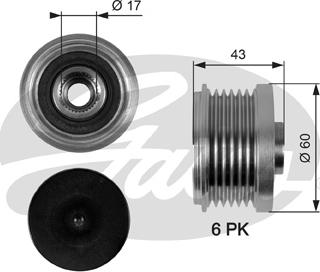 GATES-SEA OAP7059 - Pulley, alternator, freewheel clutch autospares.lv