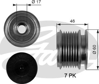 GATES-SEA OAP7056 - Pulley, alternator, freewheel clutch autospares.lv