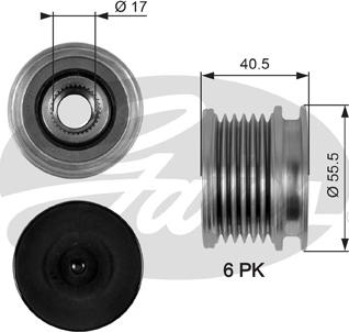 GATES-SEA OAP7060 - Pulley, alternator, freewheel clutch autospares.lv