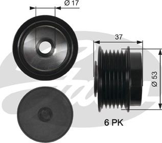 GATES-SEA OAP7015 - Pulley, alternator, freewheel clutch autospares.lv