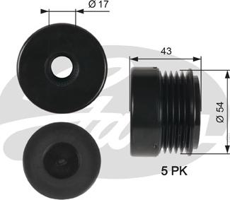 GATES-SEA OAP7031 - Pulley, alternator, freewheel clutch autospares.lv