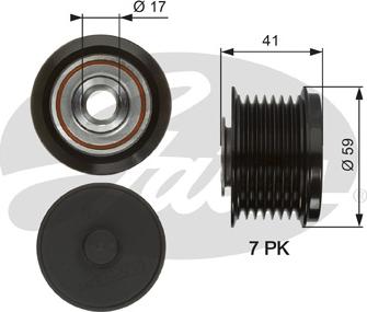 GATES-SEA OAP7078 - Pulley, alternator, freewheel clutch autospares.lv