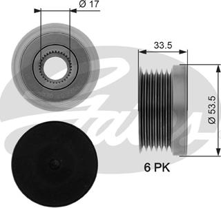 GATES-SEA OAP7111 - Pulley, alternator, freewheel clutch autospares.lv