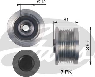 GATES-SEA OAP7125 - Pulley, alternator, freewheel clutch autospares.lv