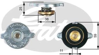 GATES-SEA RC122 - Sealing Cap, radiator autospares.lv