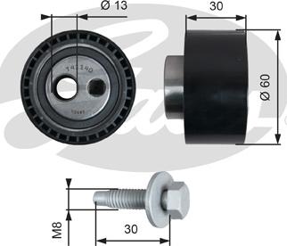 GATES-SEA T41140 - Tensioner Pulley, timing belt autospares.lv