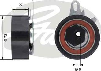 GATES-SEA T43047 - Tensioner Pulley, timing belt autospares.lv