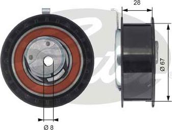 GATES-SEA T43052 - Tensioner Pulley, timing belt autospares.lv