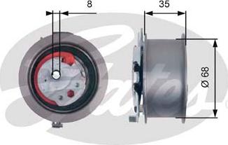 GATES-SEA T43181 - Tensioner Pulley, timing belt autospares.lv