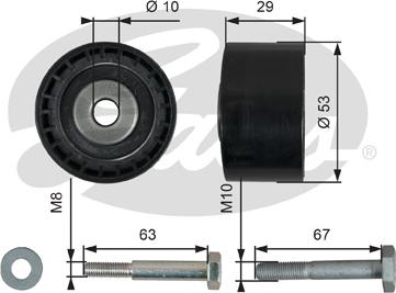 GATES-SEA T42140 - Deflection / Guide Pulley, timing belt autospares.lv