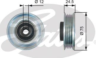 GATES-SEA T39223 - Pulley, v-ribbed belt autospares.lv