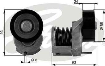 GATES-SEA T38439 - Belt Tensioner, v-ribbed belt autospares.lv