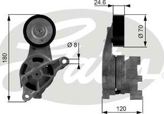 GATES-SEA T38438 - Belt Tensioner, v-ribbed belt autospares.lv