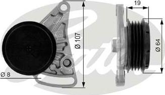 GATES-SEA T38068 - Pulley, v-ribbed belt autospares.lv