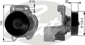 GATES-SEA T38173 - Belt Tensioner, v-ribbed belt autospares.lv