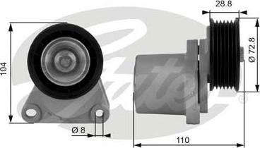 GATES-SEA T38204 - Belt Tensioner, v-ribbed belt autospares.lv