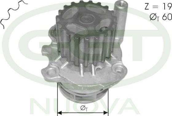 GGT PA12367 - Water Pump autospares.lv