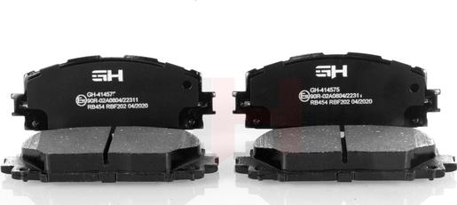 GH GH-414575 - Brake Pad Set, disc brake autospares.lv