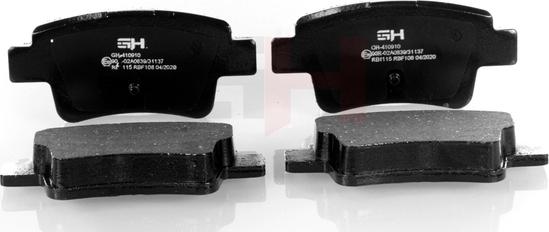 GH GH-410910 - Brake Pad Set, disc brake autospares.lv