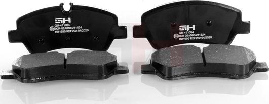 GH GH-411004 - Brake Pad Set, disc brake autospares.lv