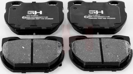 GH GH-412017 - Brake Pad Set, disc brake autospares.lv