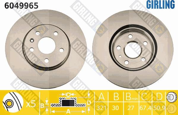 Girling 6049965 - Brake Disc autospares.lv