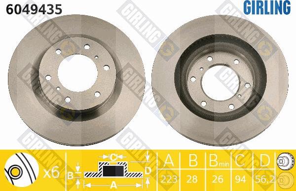 Girling 6049435 - Brake Disc autospares.lv