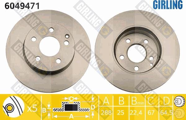 Girling 6049471 - Brake Disc autospares.lv