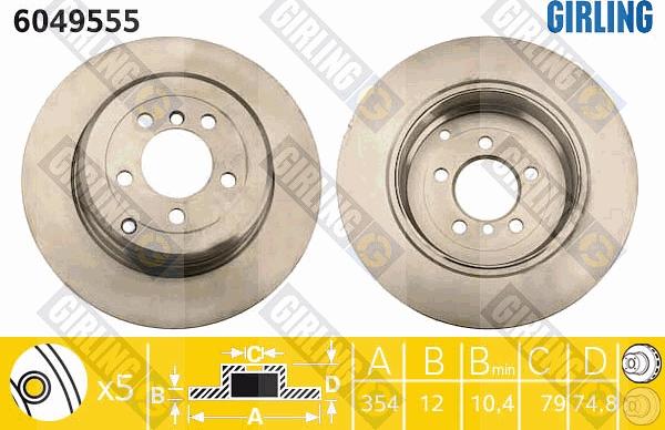 Girling 6049555 - Brake Disc autospares.lv