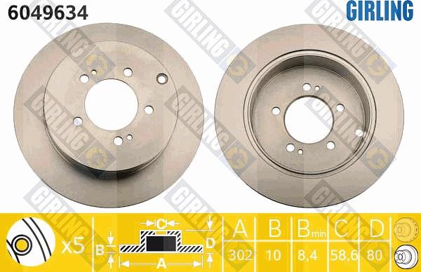 Girling 6049634 - Brake Disc autospares.lv