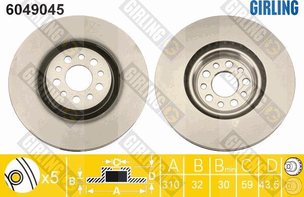 Girling 6049045 - Brake Disc autospares.lv