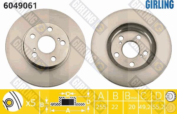 Girling 6049061 - Brake Disc autospares.lv