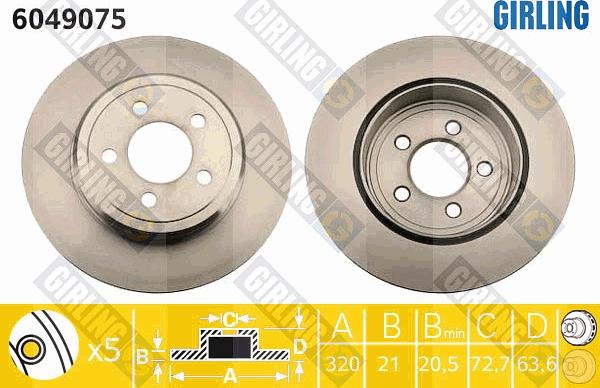 Girling 6049075 - Brake Disc autospares.lv