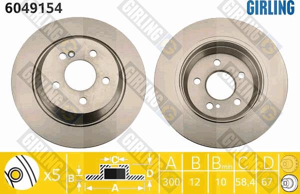 Girling 6049154 - Brake Disc autospares.lv