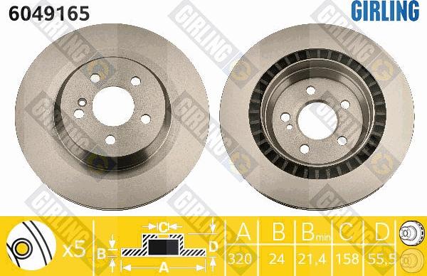 Girling 6049165 - Brake Disc autospares.lv