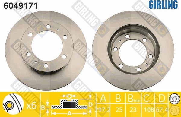 Girling 6049171 - Brake Disc autospares.lv