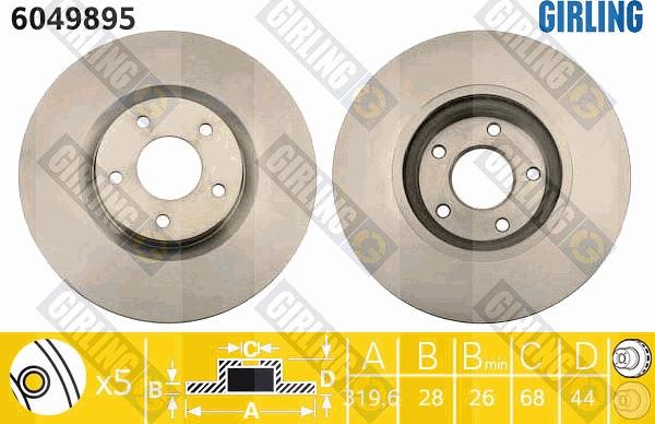 Girling 6049895 - Brake Disc autospares.lv