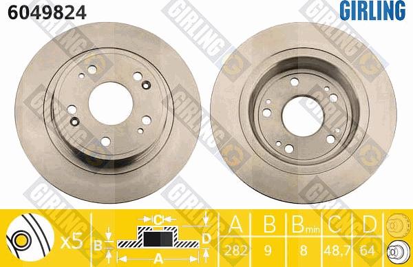 Girling 6049824 - Brake Disc autospares.lv