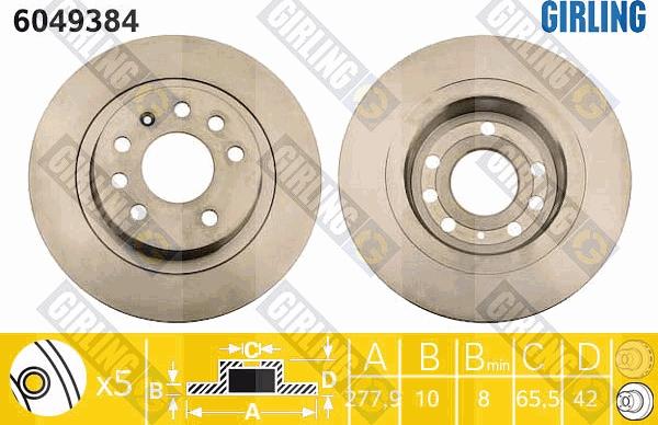 Girling 6049384 - Brake Disc autospares.lv